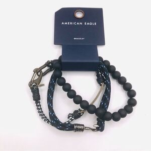 American Eagle Black and Blue Bracelet Set